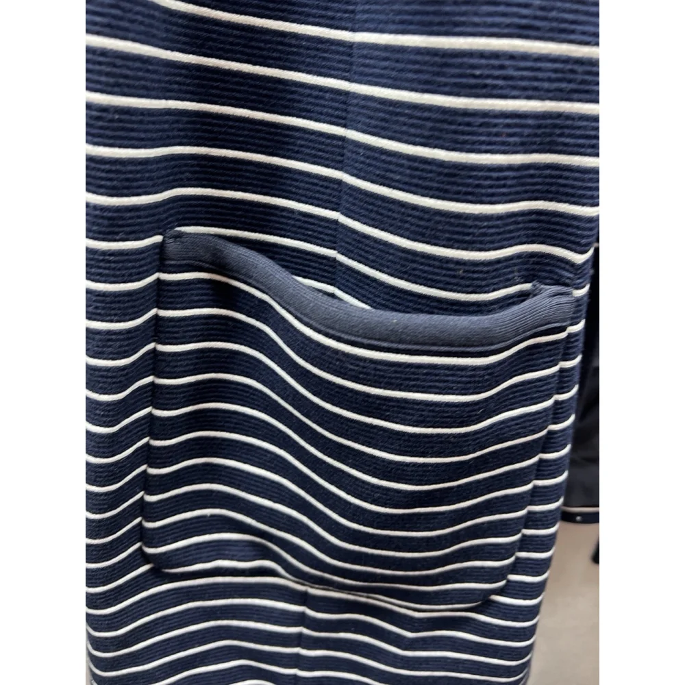 Talbots Plus Size 2X Navy White Stripe Blazer Jacket - Picture 6 of 9